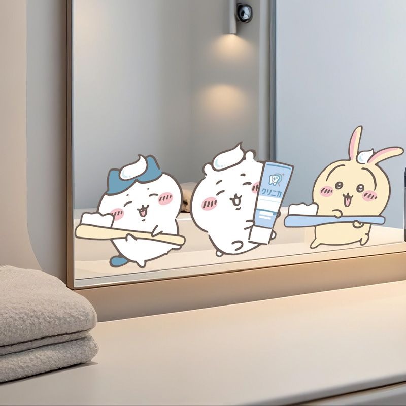 Japan Bathroom.Home - Hot Chiikawa Mirror Stickers Strong Adhesive