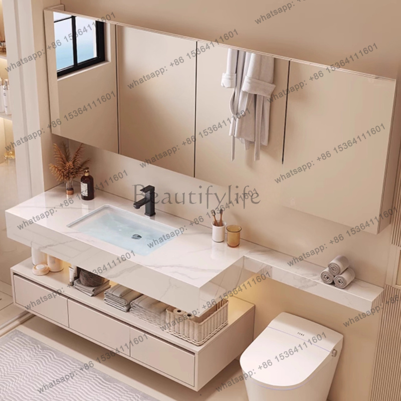 Home Bathroom Vanity Combo - LJYPartitions Toilet Bathroom Cabinet Wall Shelves
