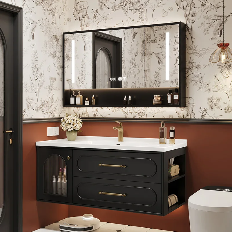 Home Bathroom Vanity Combo - French Luxury Bathroom Cabinets Ceramics Washbasin