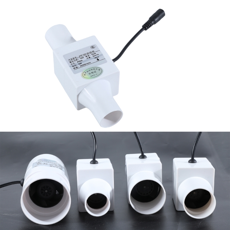 Home Bathroom Extractor Fan - 12V Quiet Inline Pipe Ventilation Exhaust