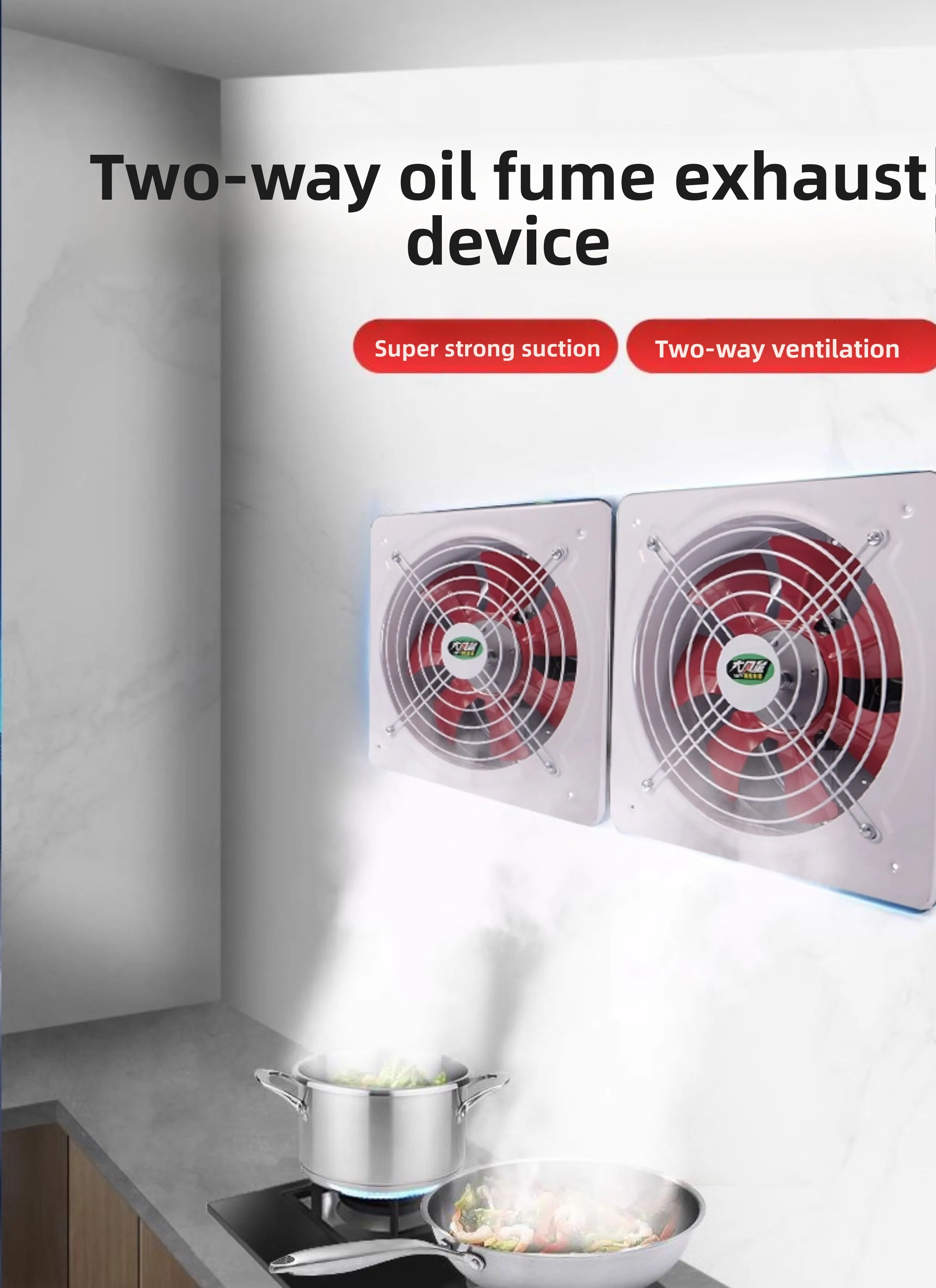 Home Bathroom Extractor Fan - 220V Powerful Kitchen Exhaust Fan Bathroom