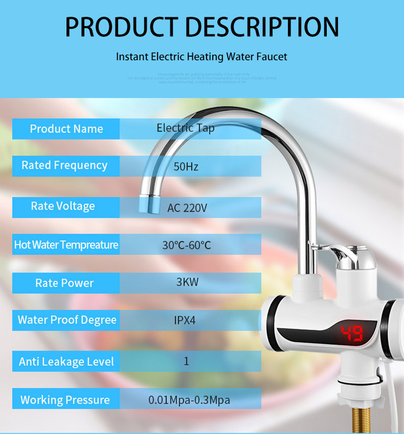 3000W EU Plug Instant Electric - огляд і ціна Home Bathroom Water Heater
