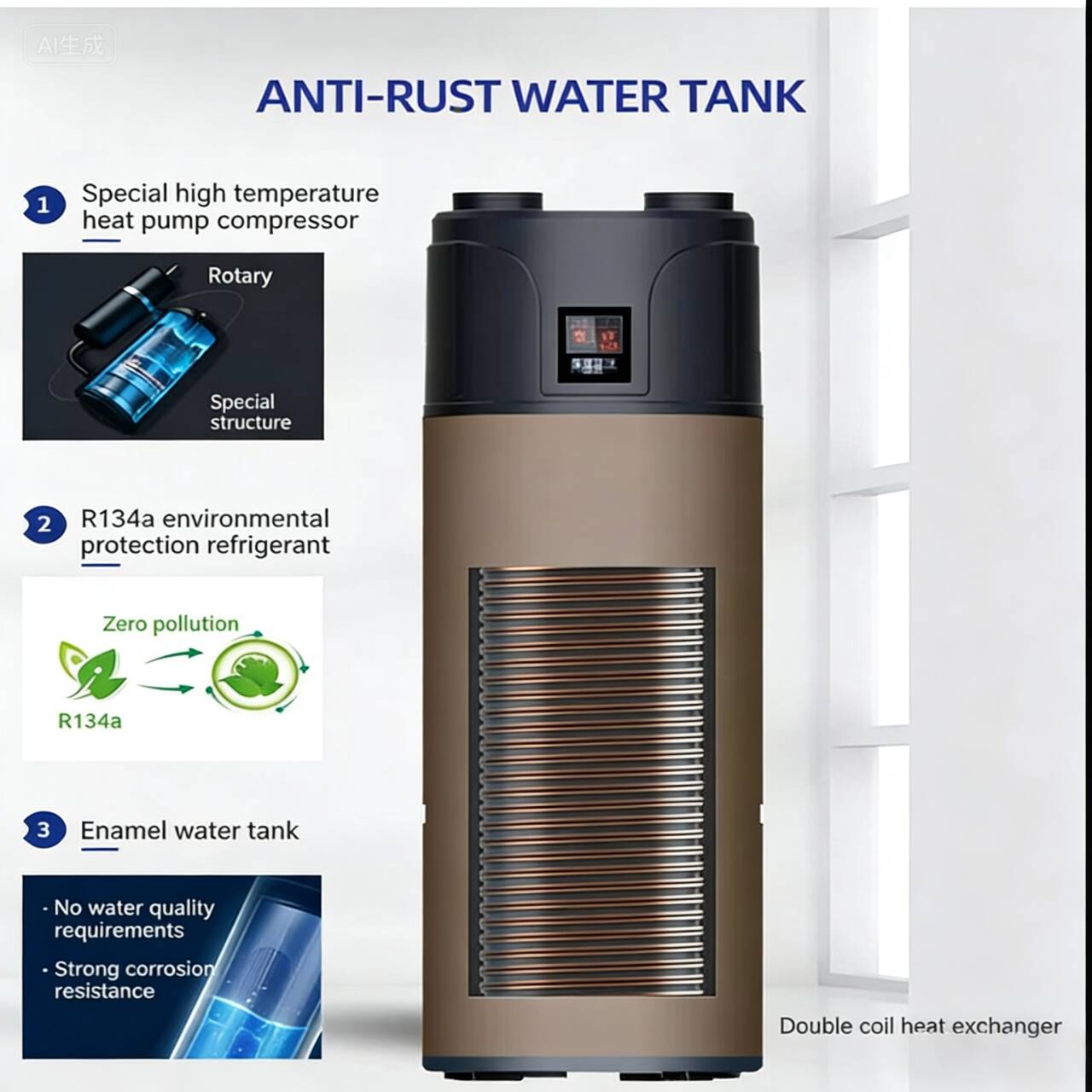 200L All-in-One Heat Pump Wate - огляд і ціна Home Bathroom Water Heater