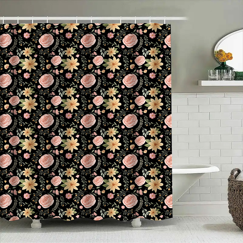 Black White Patterned Shower C - огляд і ціна Home Bathroom Remodel