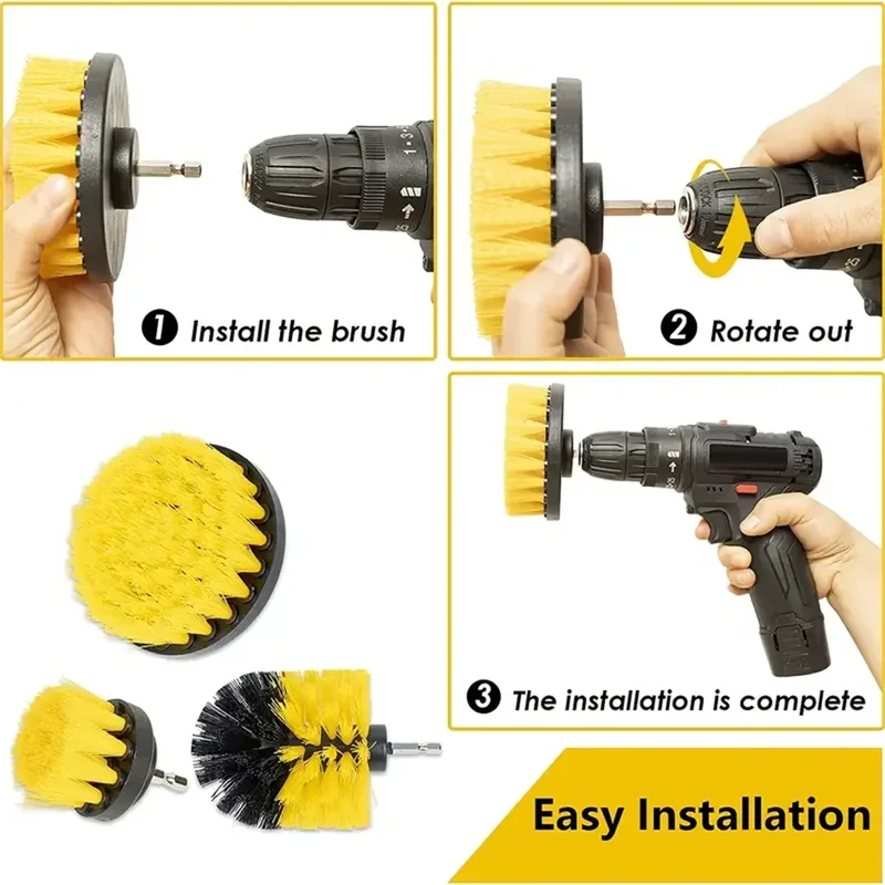 3 pcs/set drill brush set powe - огляд і ціна Home Bathroom Cleaning Machine