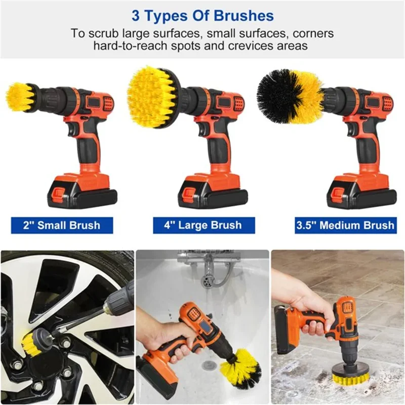3 pcs/set drill brush set powe - огляд і ціна Home Bathroom Cleaning Machine