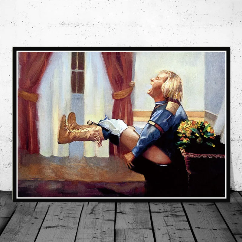 Funny Canvas Oil Painting  Dum - огляд і ціна Home Movie Bathroom Scene