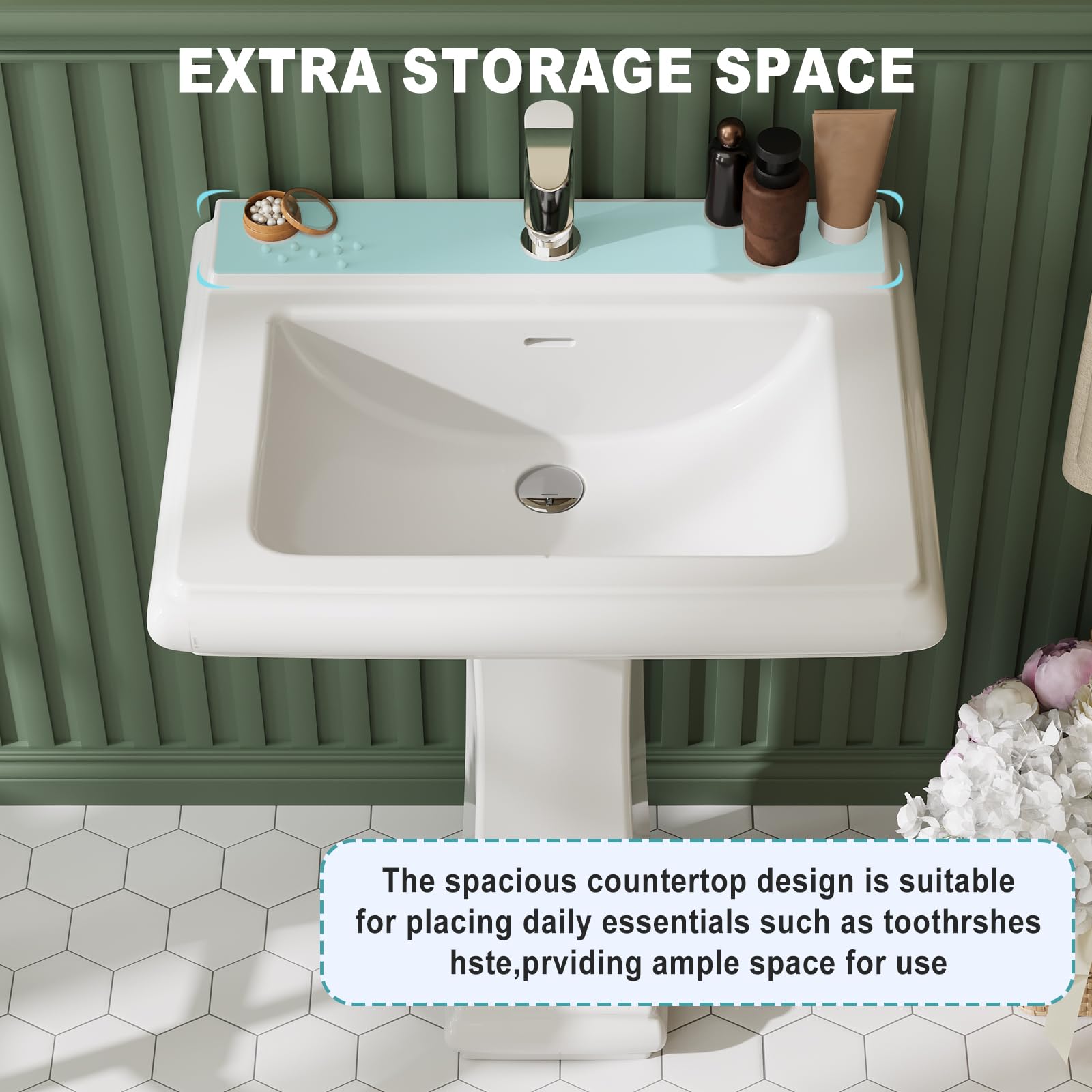 Pedestal Sink Square Ceramic B - огляд і ціна Home Bathroom Remodel