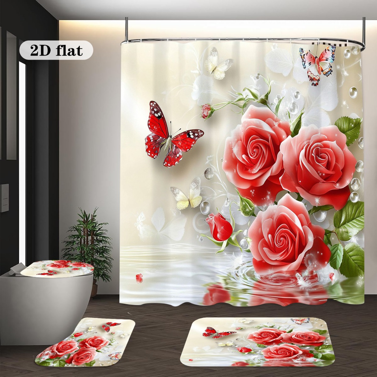 2D Flat, 2D FLat 4pcs Bathroom - огляд і ціна Home Bathroom With Two Toilets