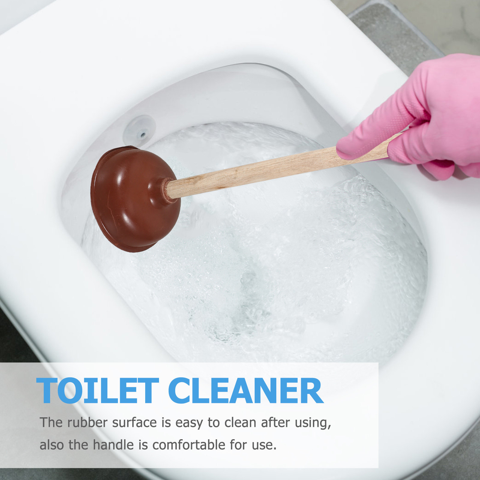 Wooden Rubber Toilet Plunger C - огляд і ціна Home Bathroom Cleaning