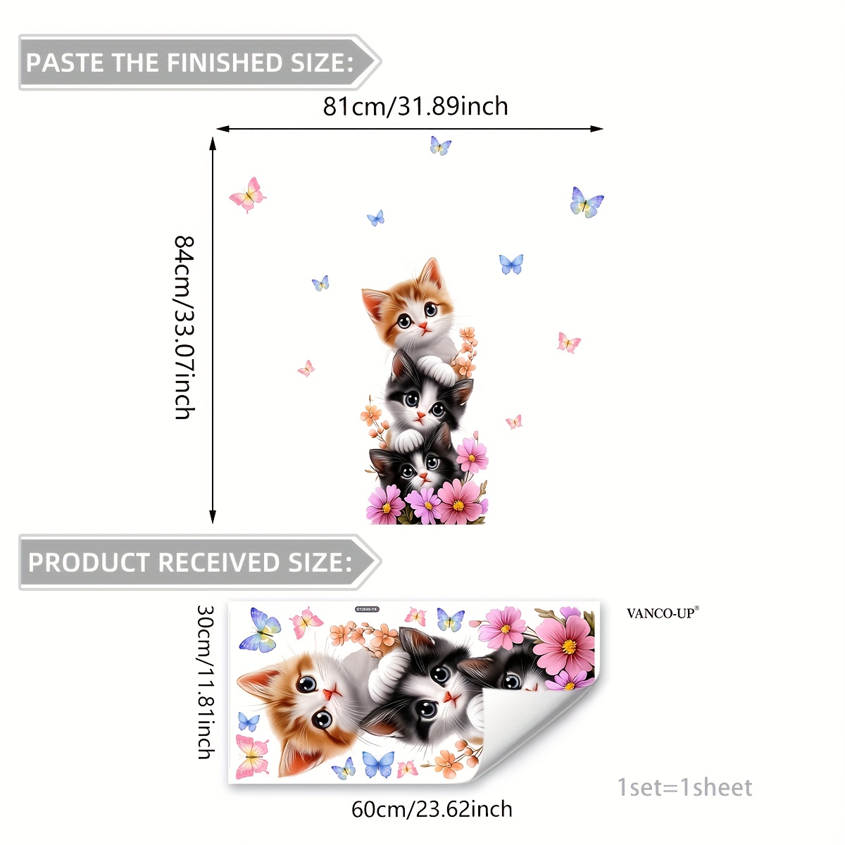 1Pc Cute Kitten Jenga Butterfl - огляд і ціна Home One Bathroom