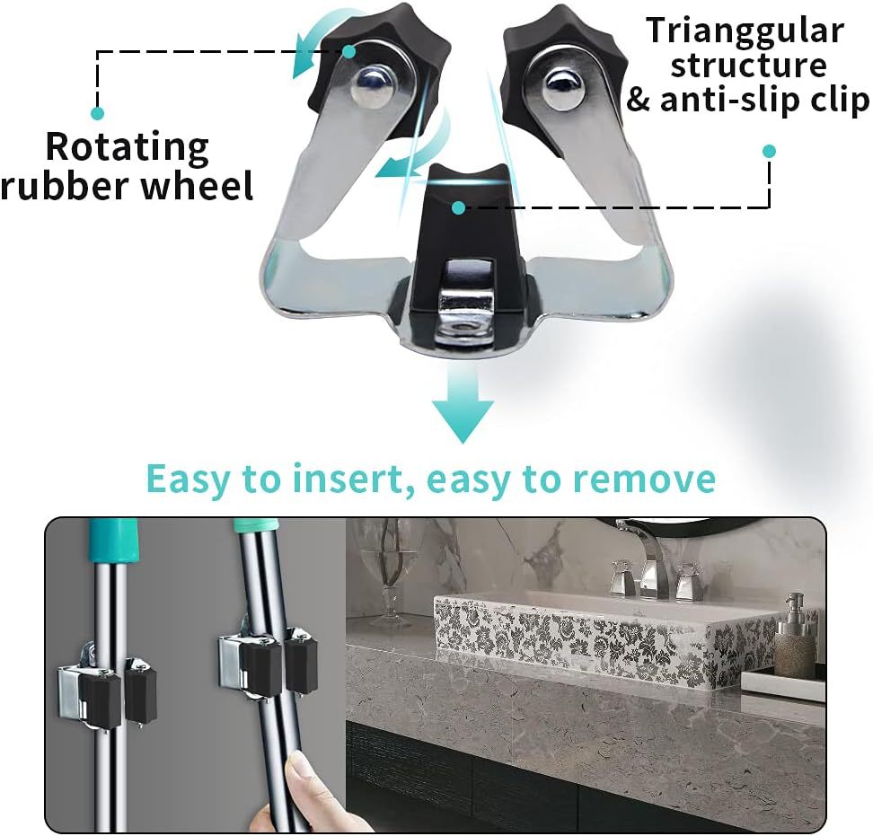 1/4pcs Broom Hanger Mop Holder - огляд і ціна Tiny Home Bathroom Kitchen